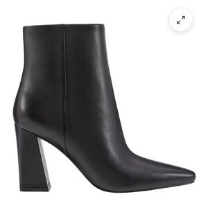 Marc Fisher Yanara Black Leather Heeled Bootie